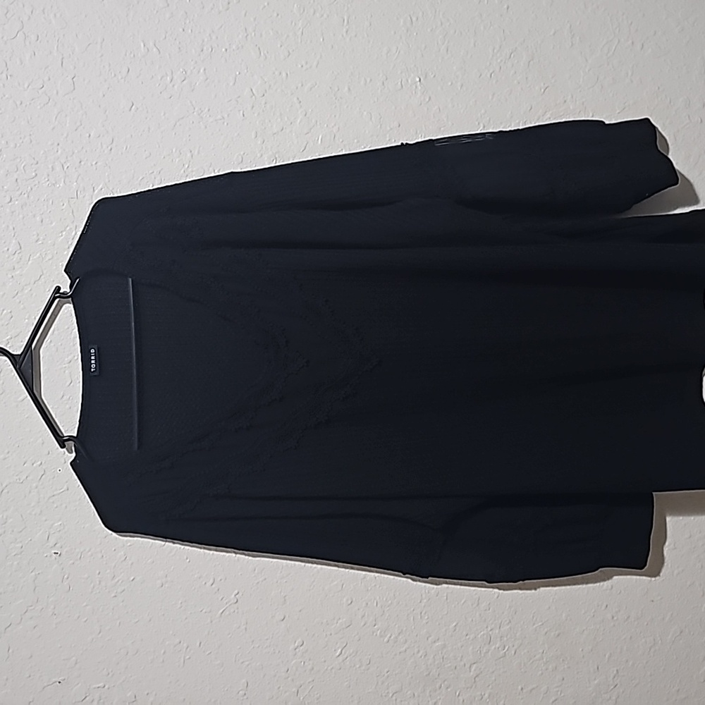 Torrid black sweater with mess detail